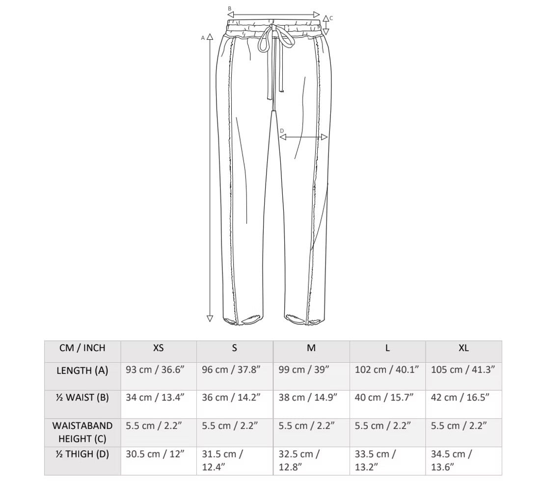 'Rowing team' bottoms.